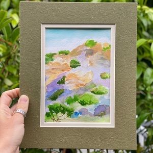Laguna canyon gouache landscape print 5x7